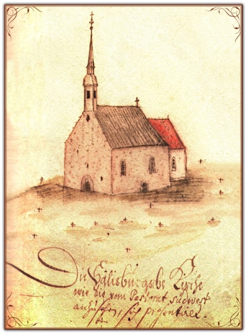Attēlā redzams Mazsalacas baznīcas uzmērījums, kuru zviedru valdības uzdevumā 1691. gadā veica mērnieks Johans Ābrams Ulrichs.
